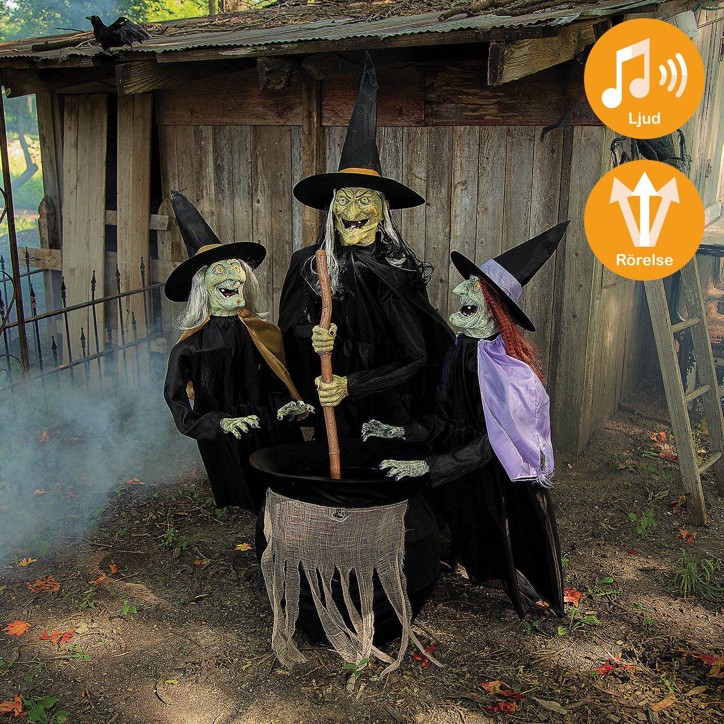 Animerade props, 3 häxor 153 cm