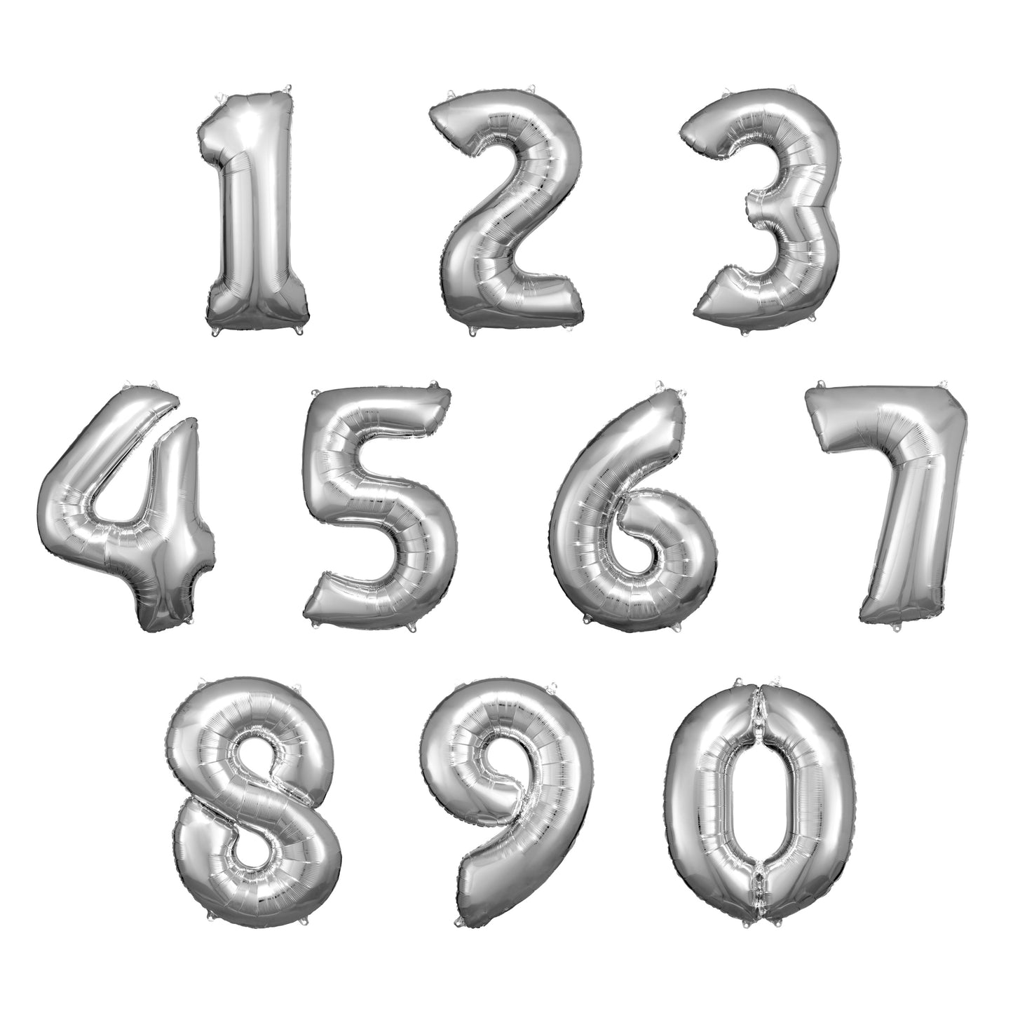 Folieballong, siffra 1 silver 86 cm