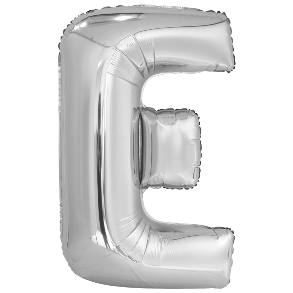 Folieballong, bokstav silver E 86 cm