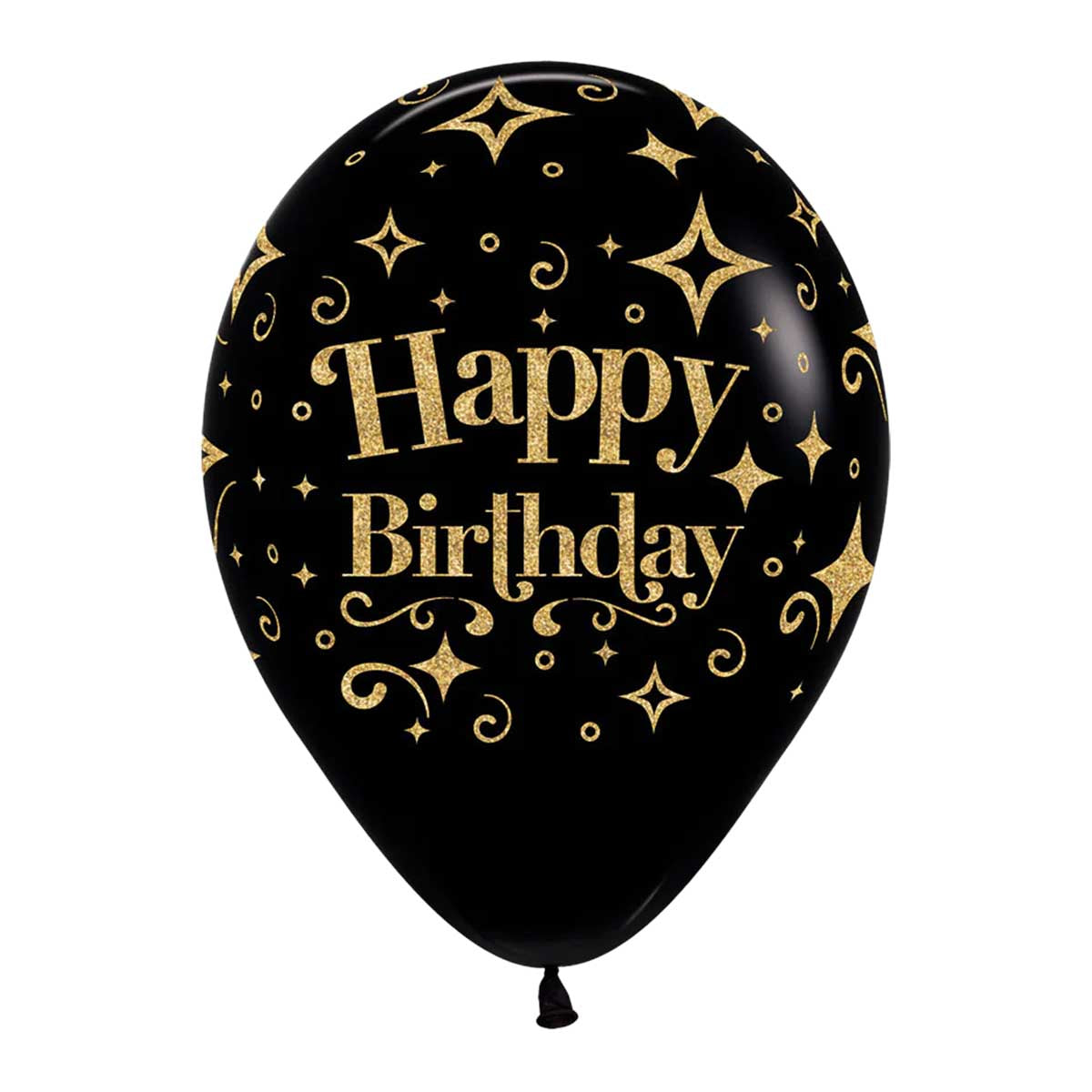 Ballonger, happy birthday svart 6 st