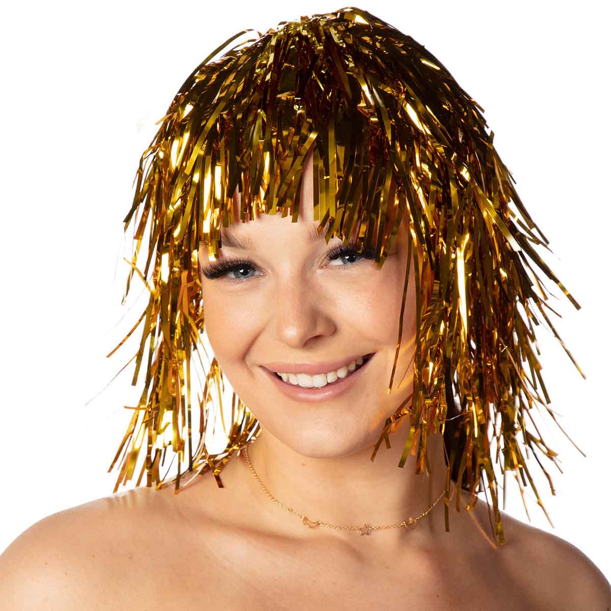 Glitterperuk, guld