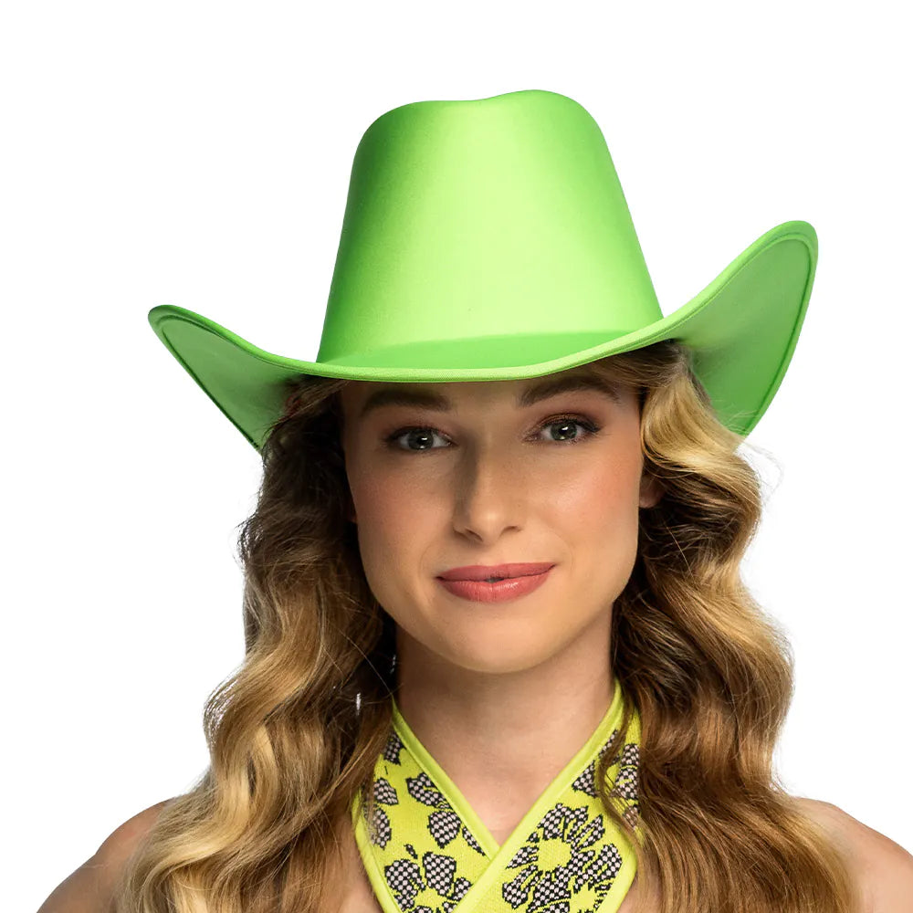 Cowboyhatt, neon grön