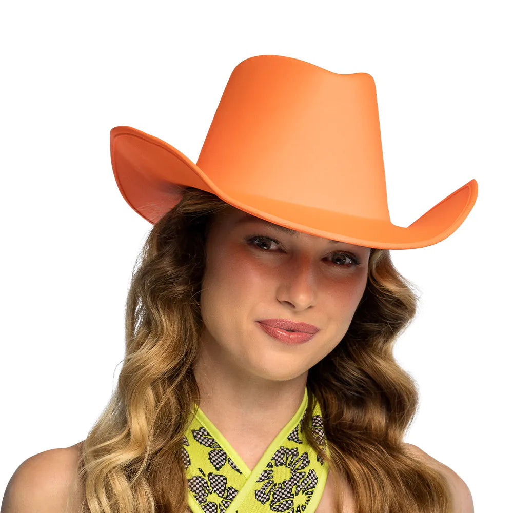 Cowboyhatt, neon orange