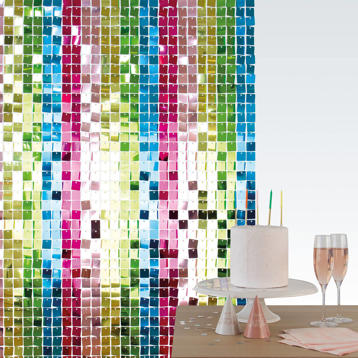 Backdrop paljettpanel, multi 30x30 cm 12 st