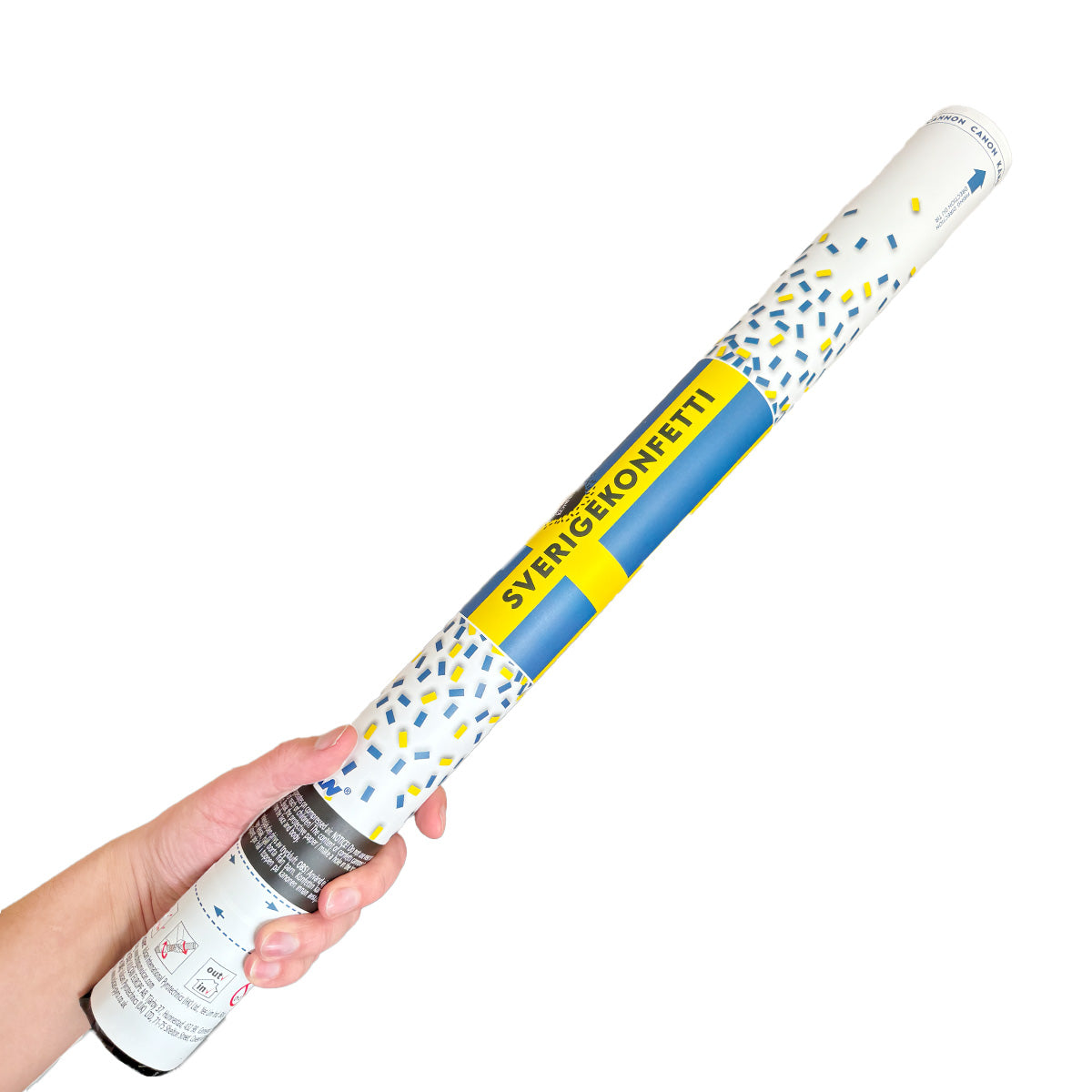 Konfettibomb, blå/gul 60 cm