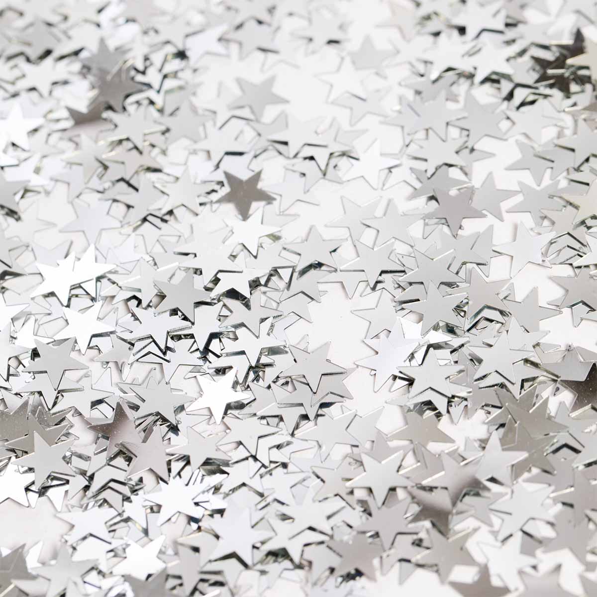 Bordskonfetti, stjärnor silver 14 g
