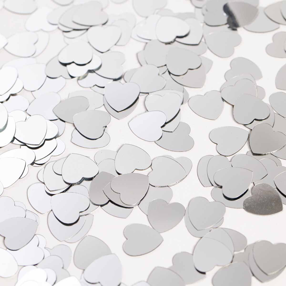 Bordskonfetti, hjärtan silver 14 g