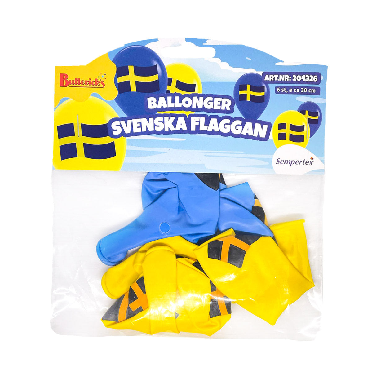 Ballonger, svenska flaggan 6 st