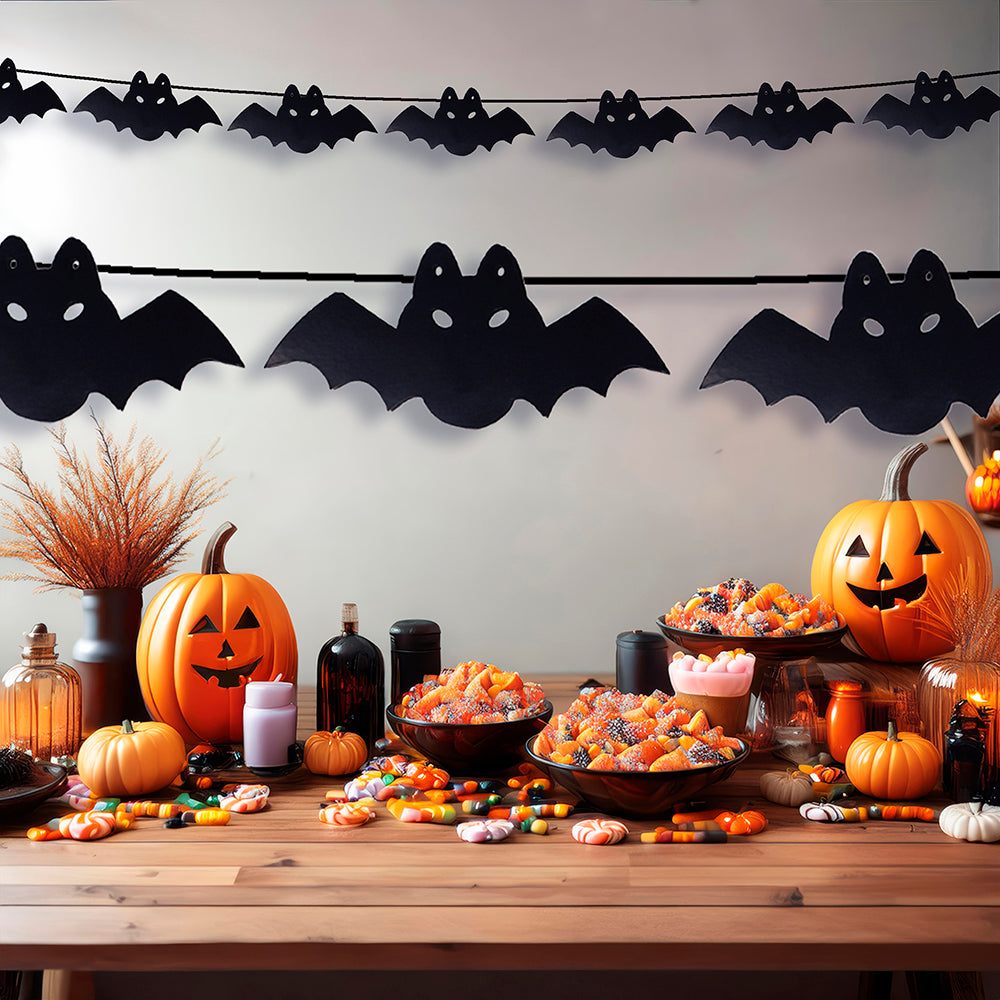 Halloweengirlang, fladdermus 300 cm