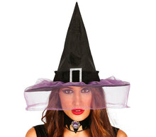 Häxhatt, svart med slöja