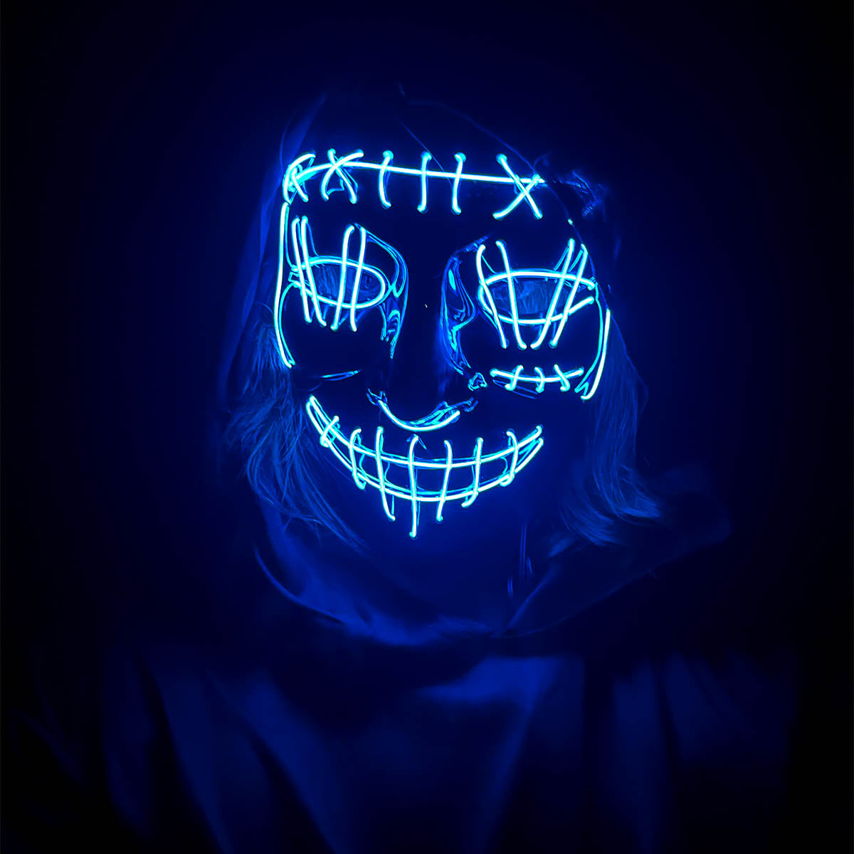 LED-mask, killer smile blue