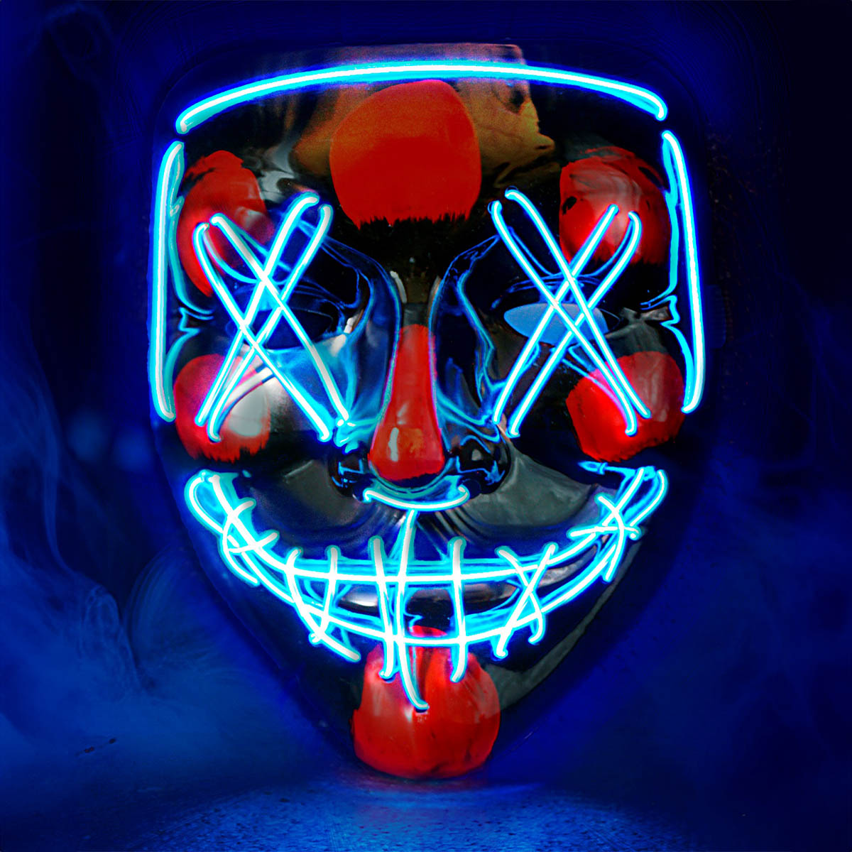 LED-mask, scary blå