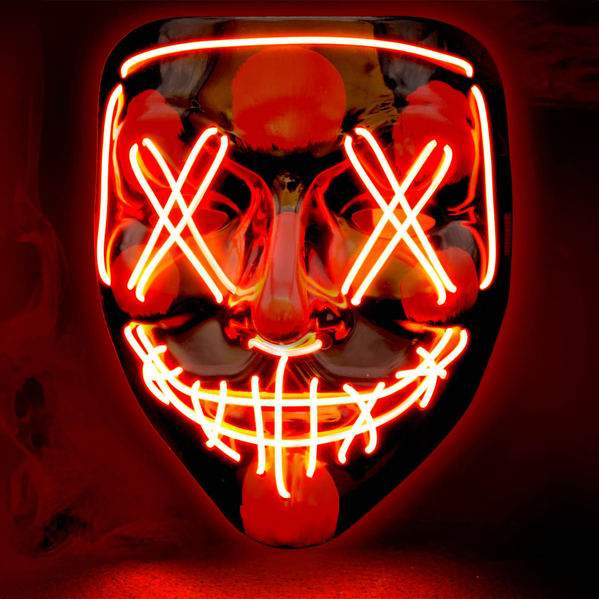 LED-mask, scary röd