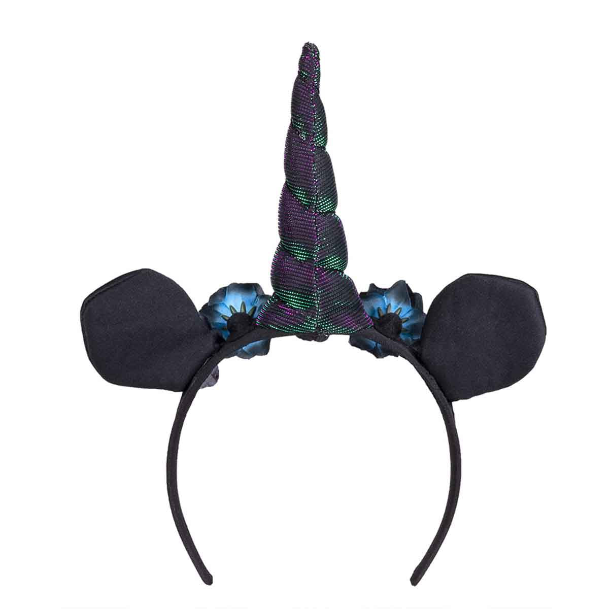 Diadem, enhörning svartglitter