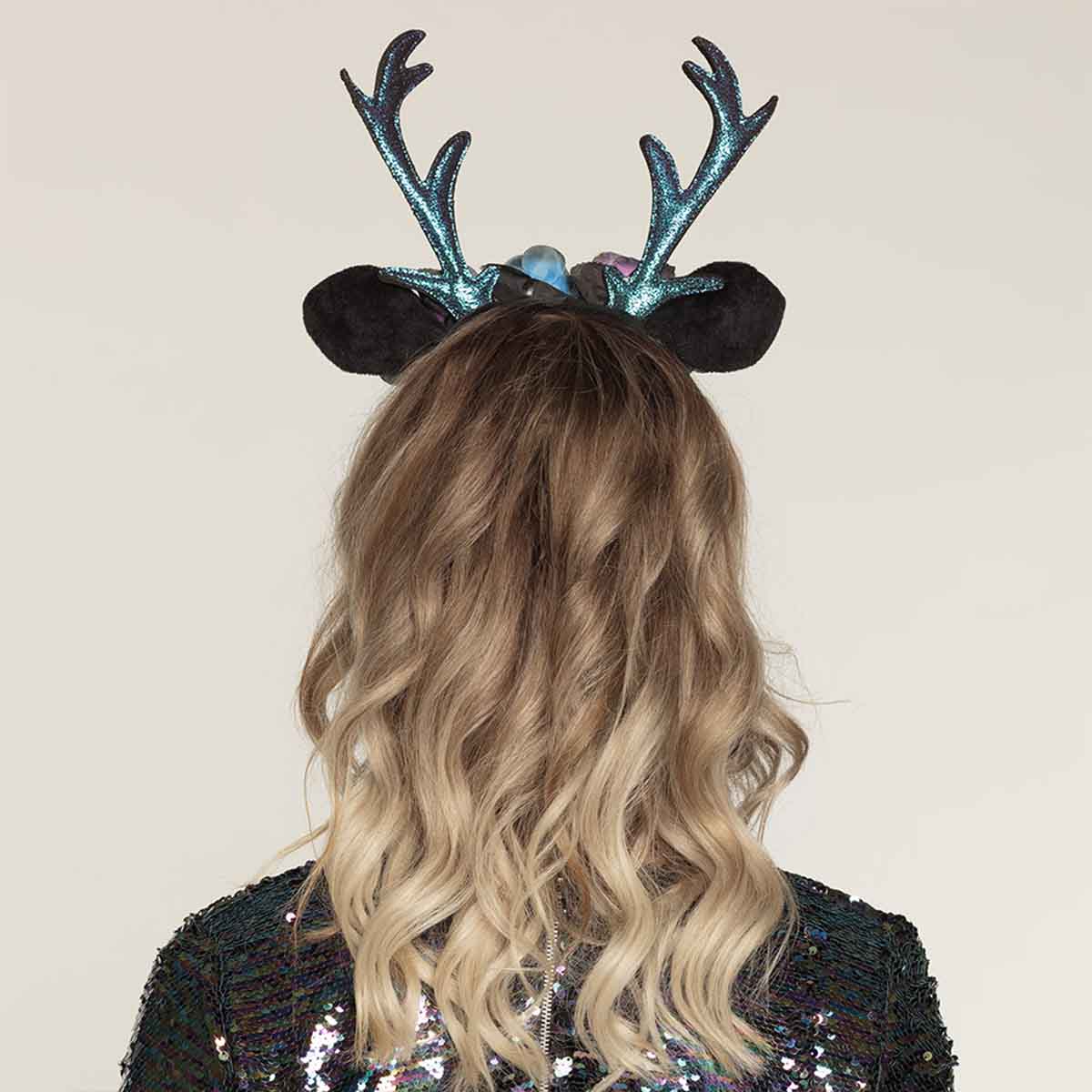 Diadem, renhorn svartglitter