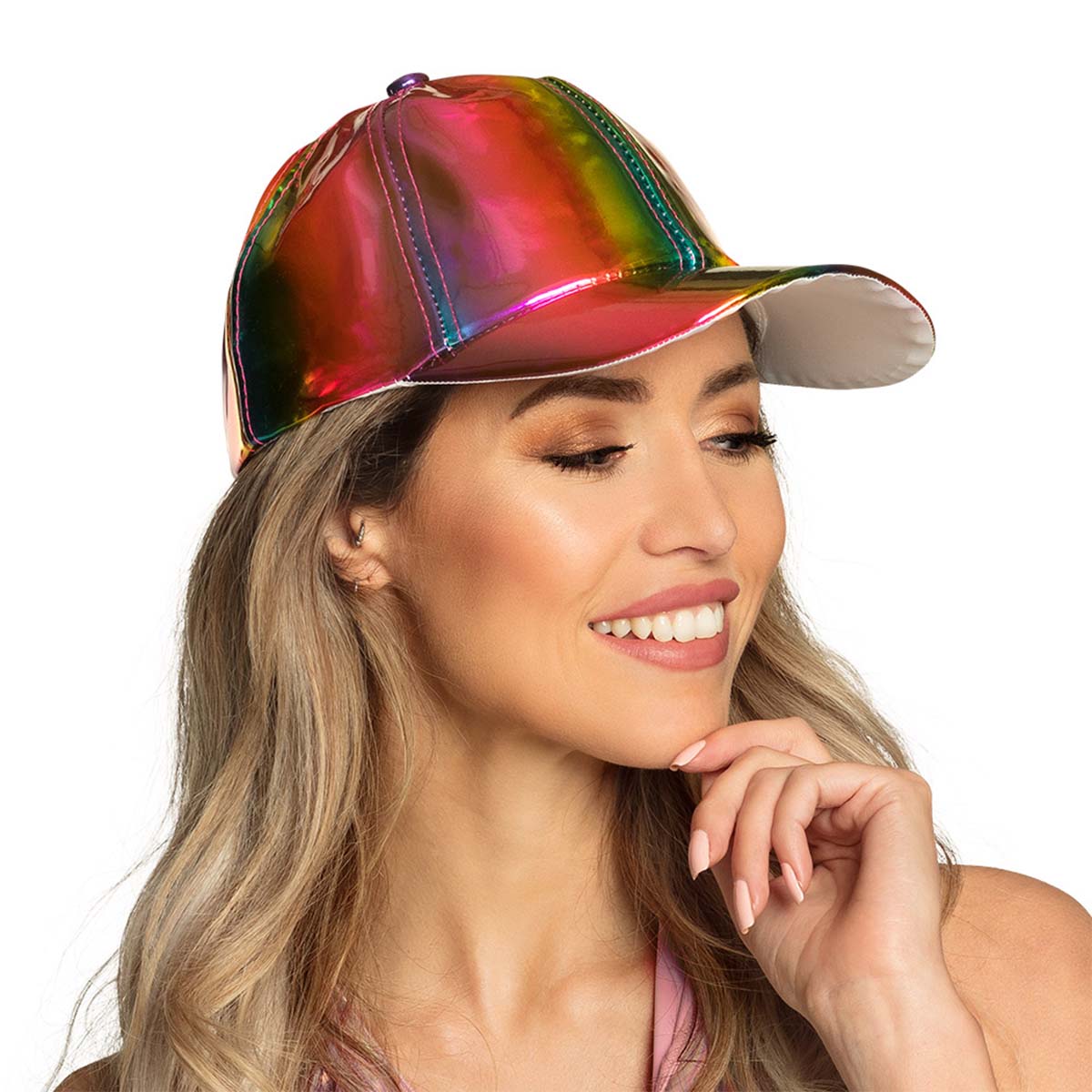 Keps, metallic regnbåge