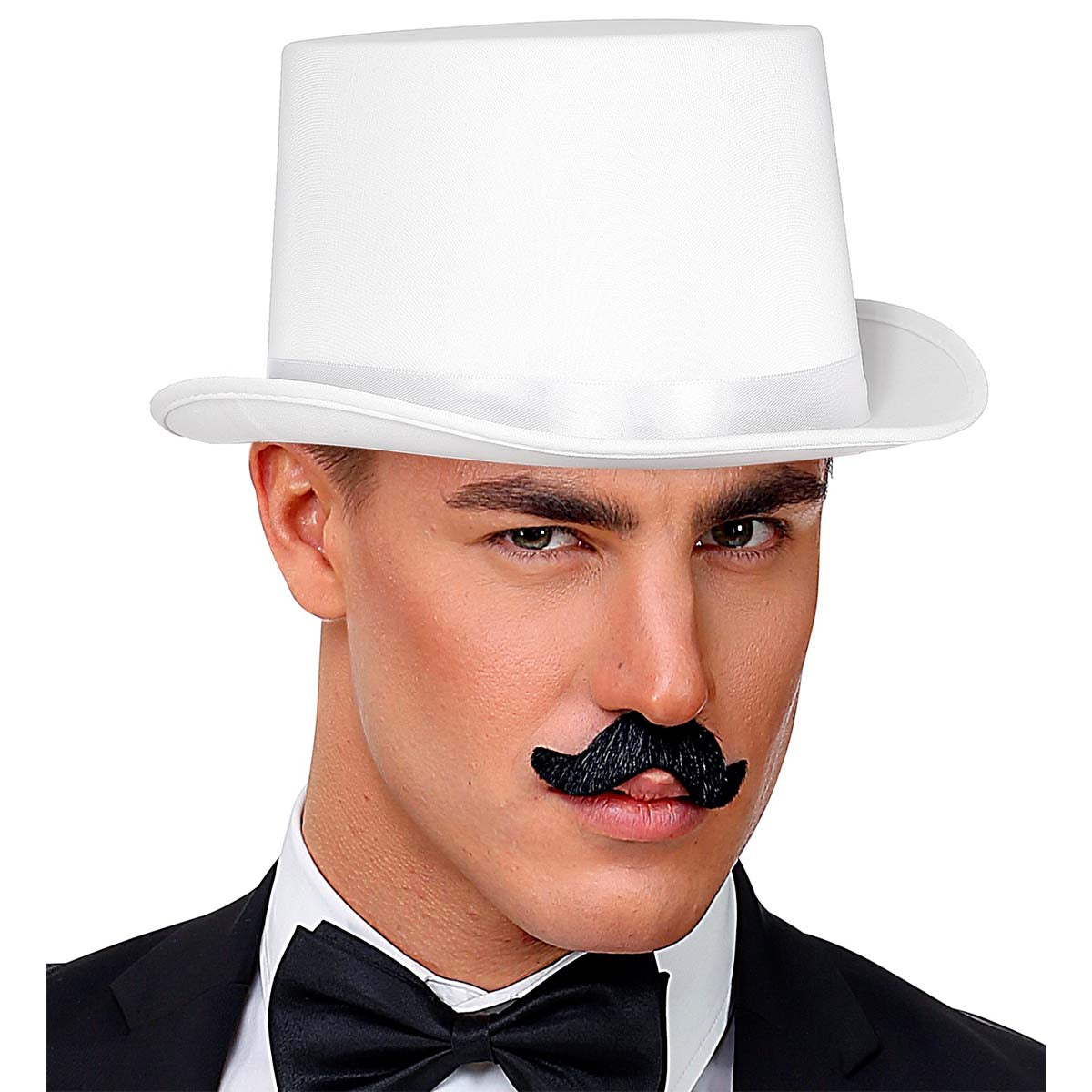 Hög hatt, satin vit