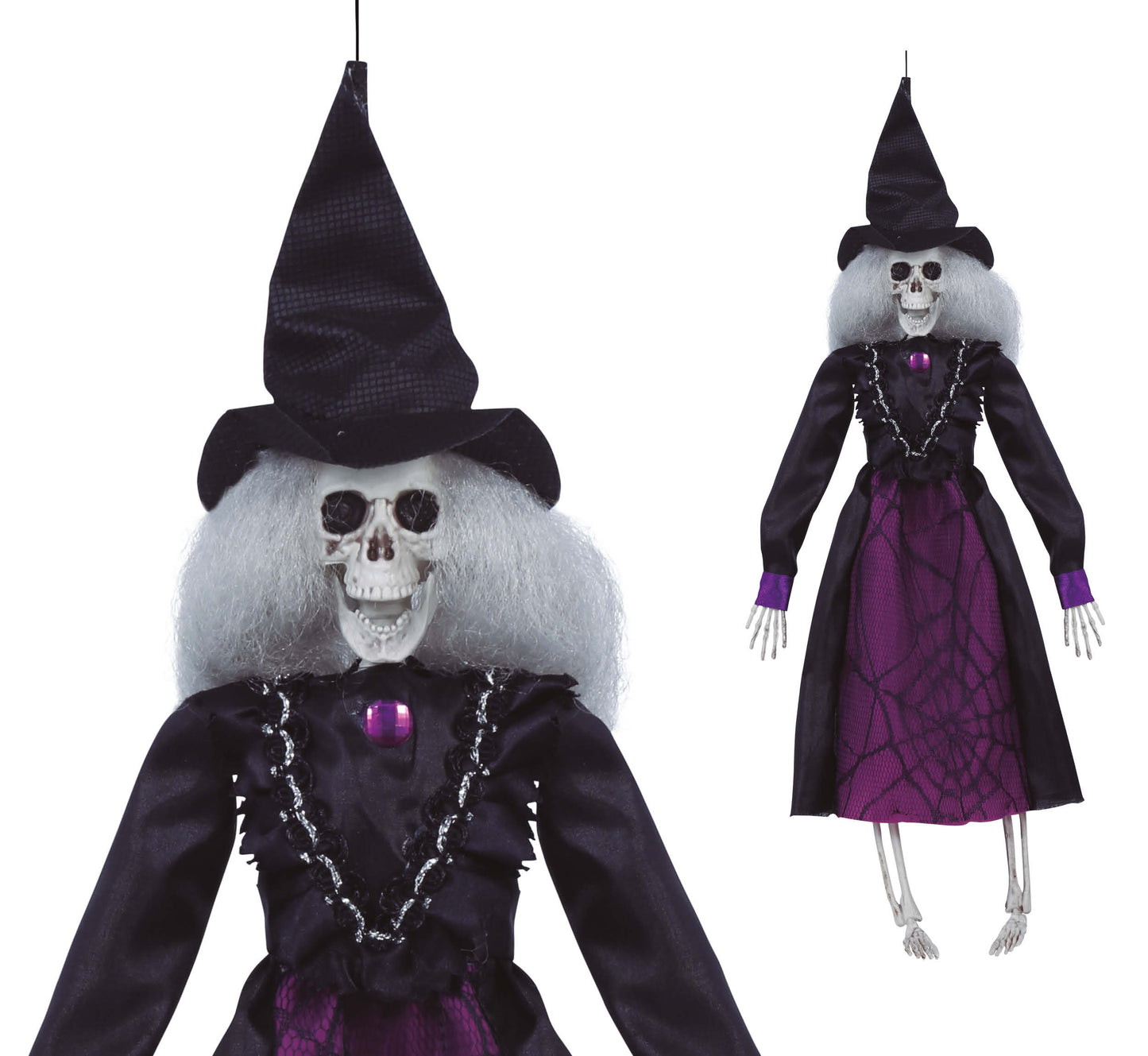 Prop, hängande skeletthäxa 40 cm