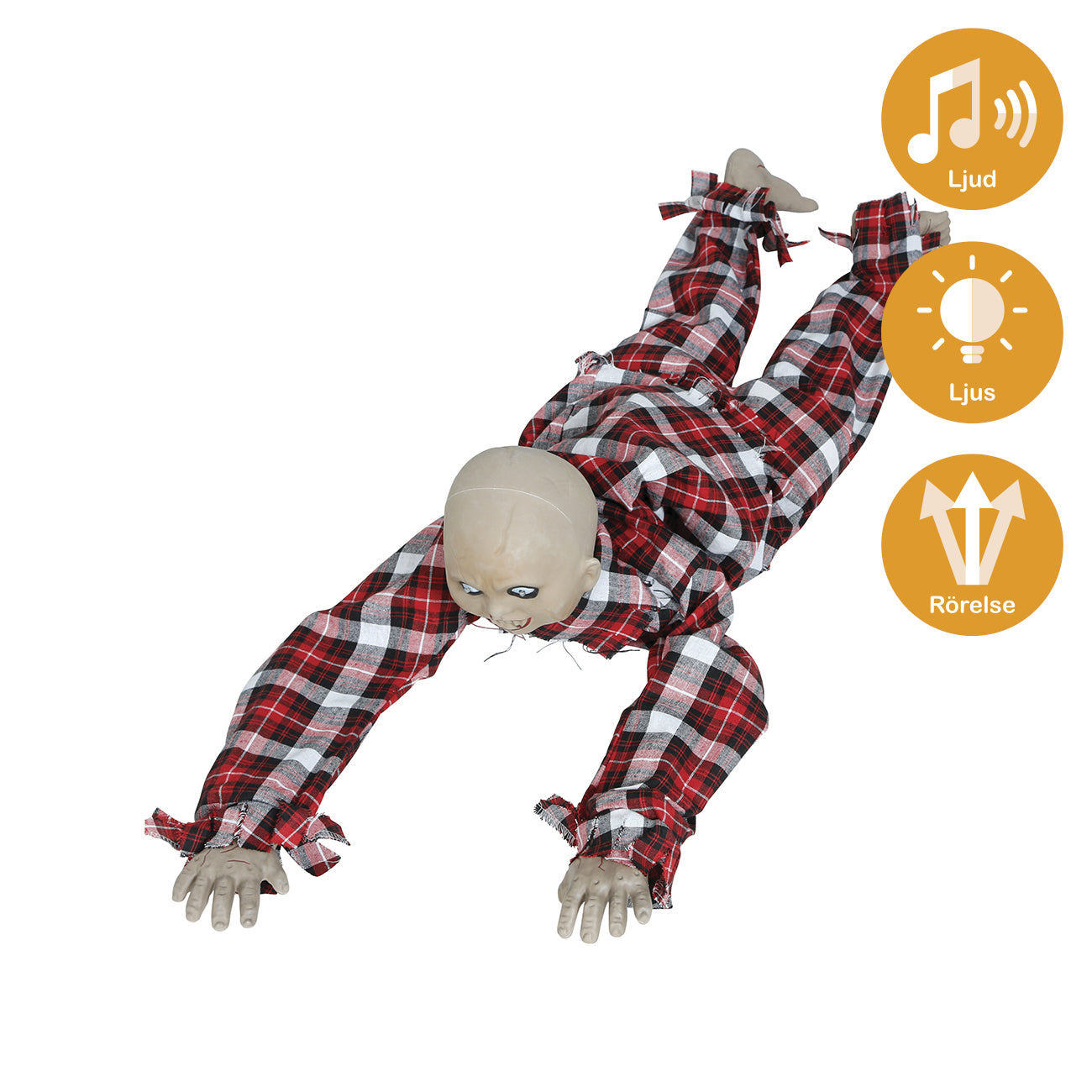 Prop, krypande zombie pojke 90 cm
