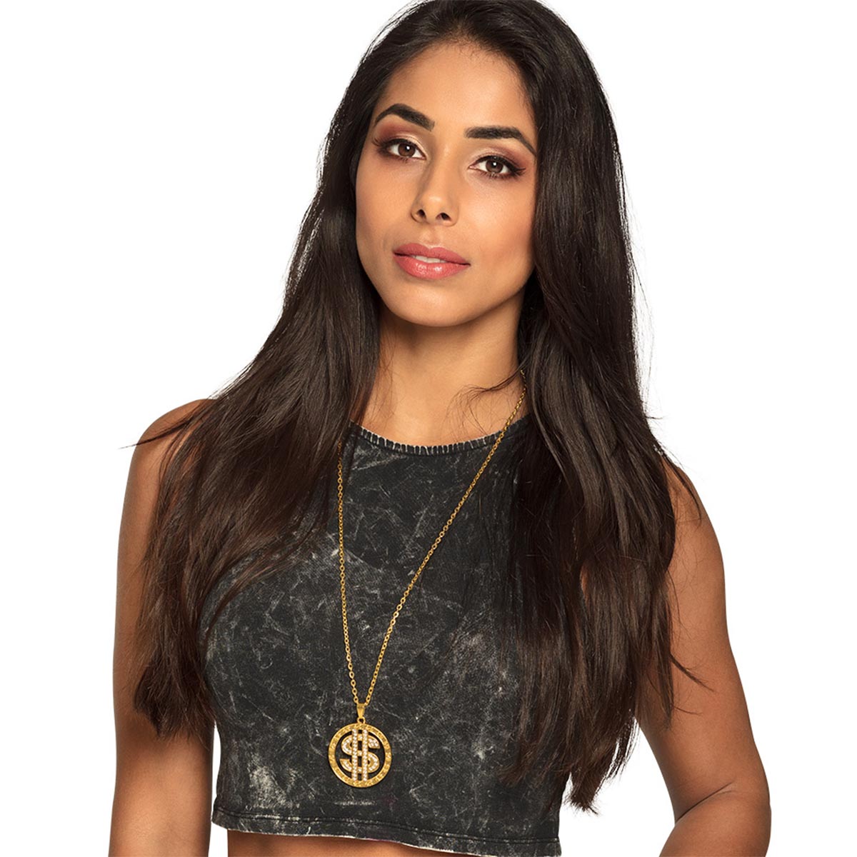Halsband, dollartecken med strass