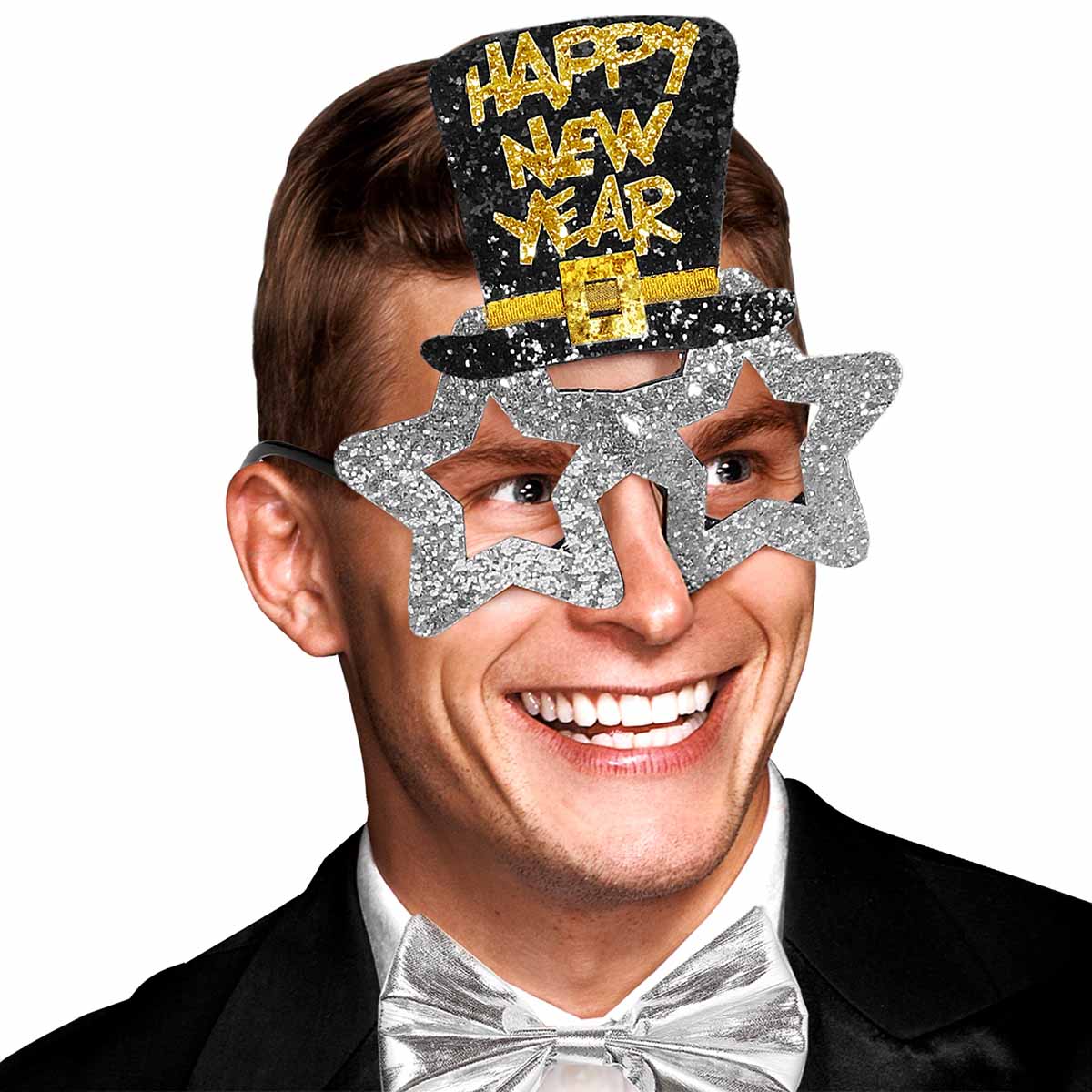 Glasögon, happy new year silver