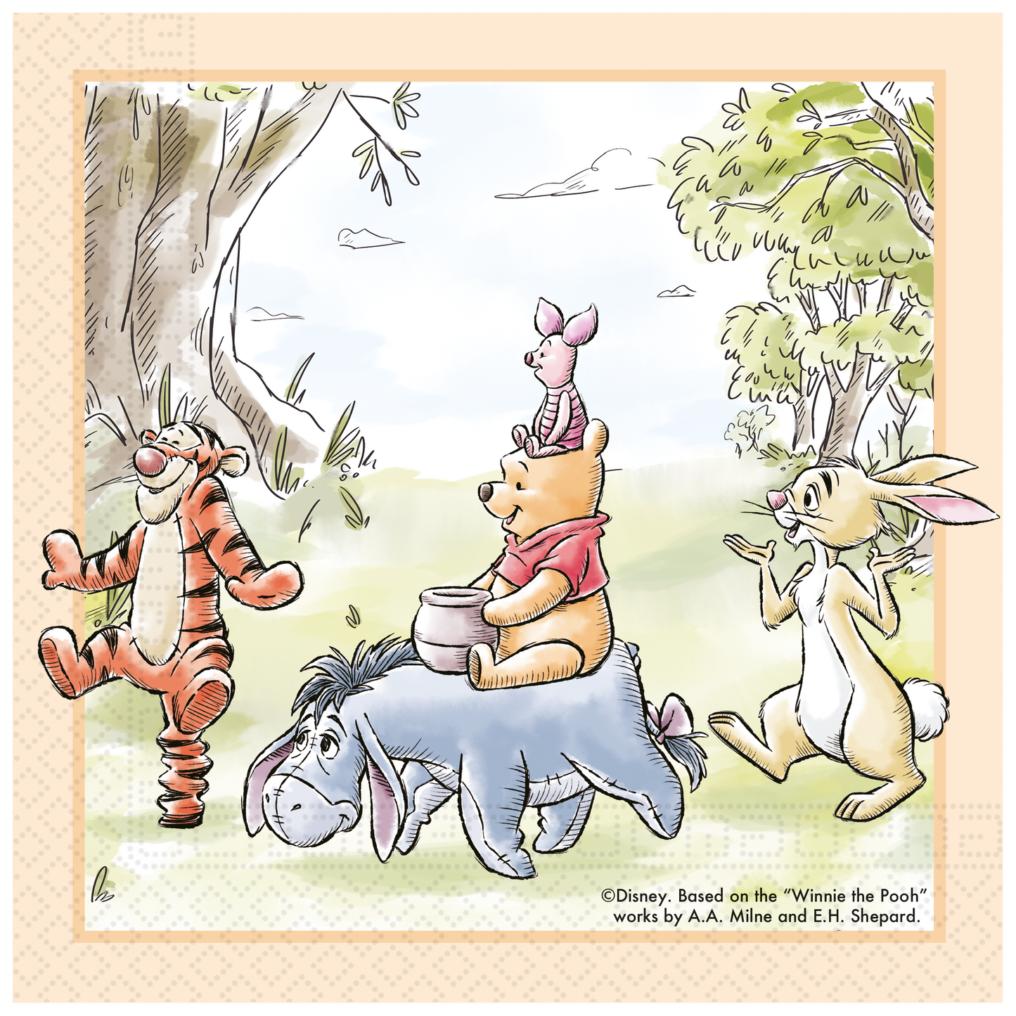 Servetter, Nalle Puh 33x33 cm 20 st