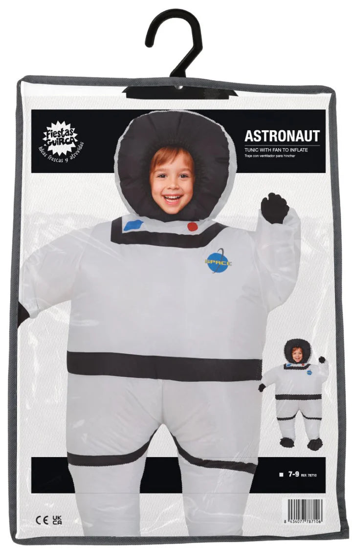 Uppblåsbar barndräkt, astronaut 7-9 år
