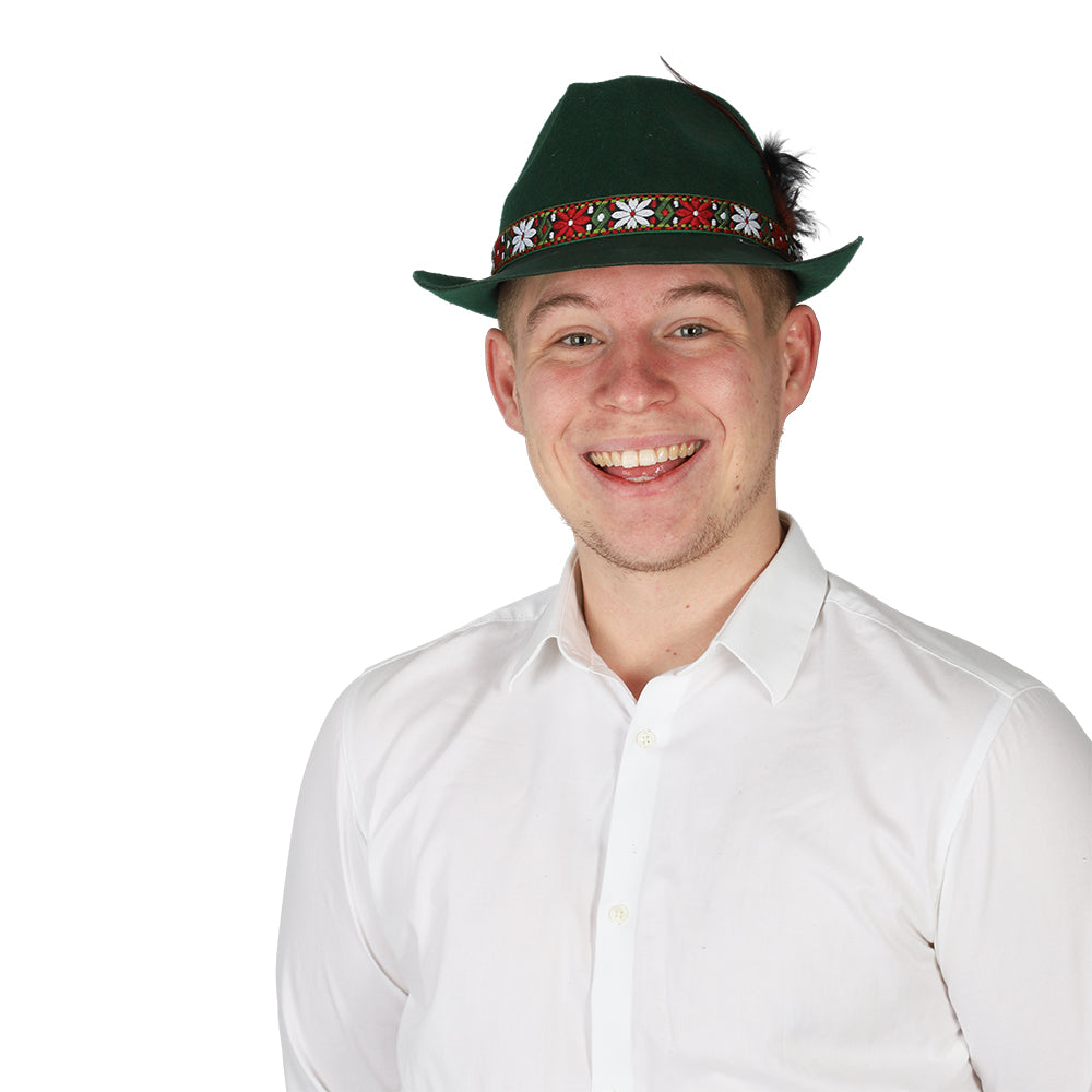 Tyrolerhatt, grön med band