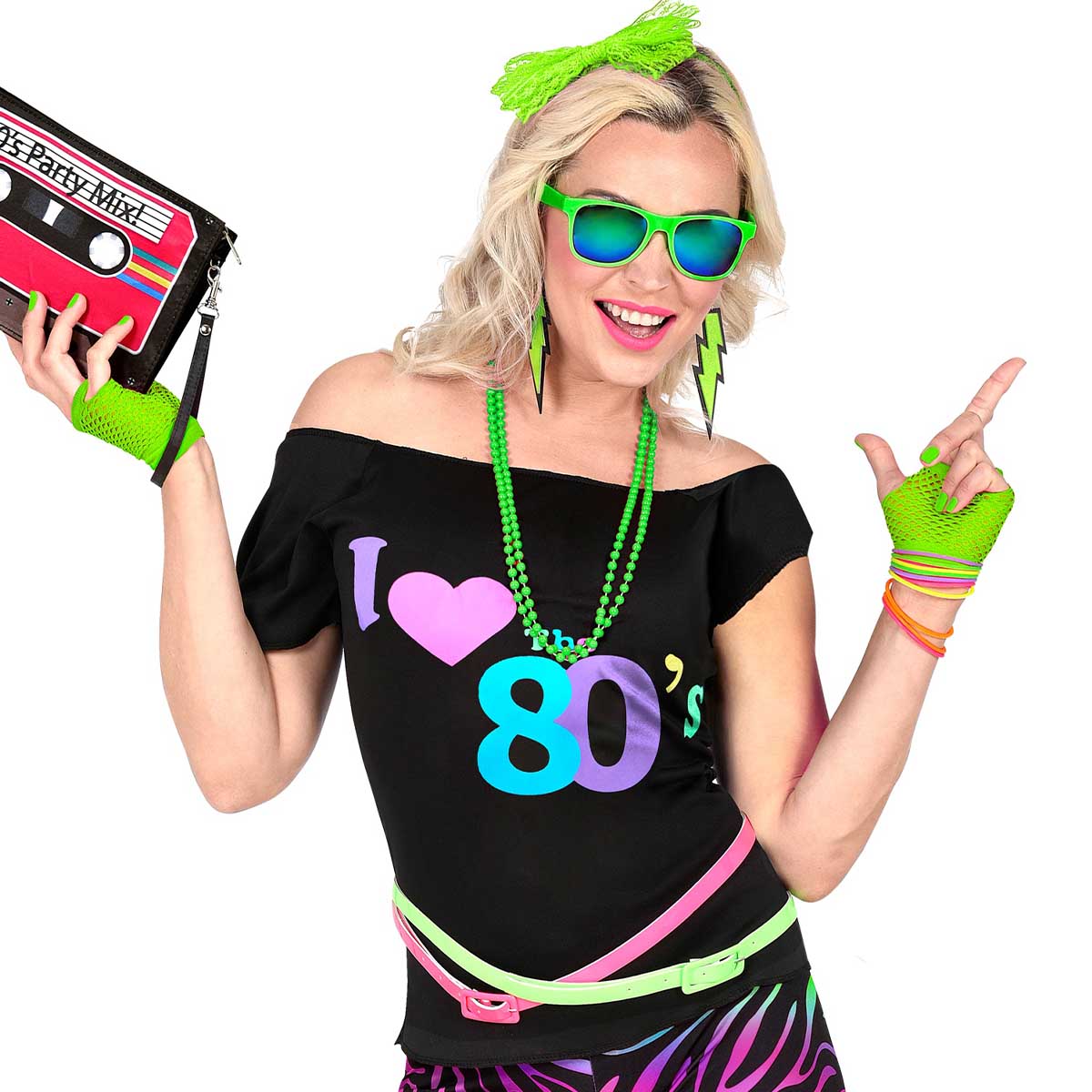 Näthandskar, neon grön 80-tal