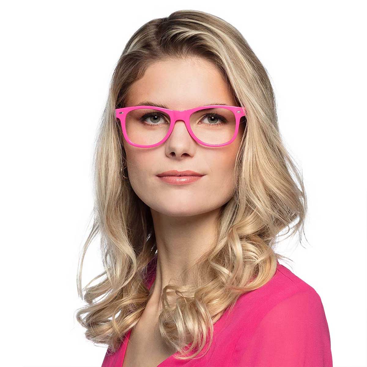 Glasögonbågar, rosa neon