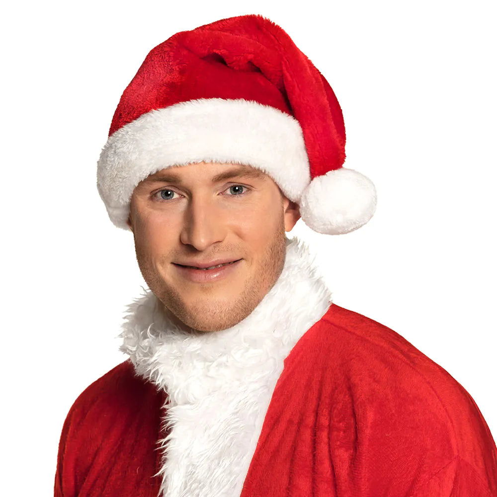 Tomteluva, plysch röd