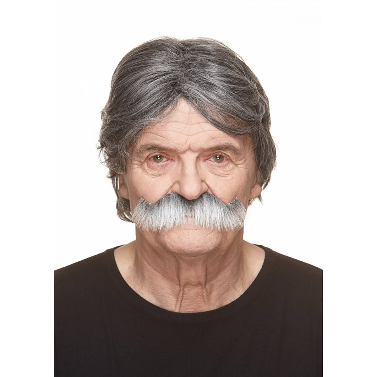 Mustasch, sheriff grå/vit