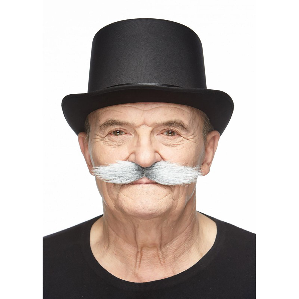 Mustasch, klondike grå/vit
