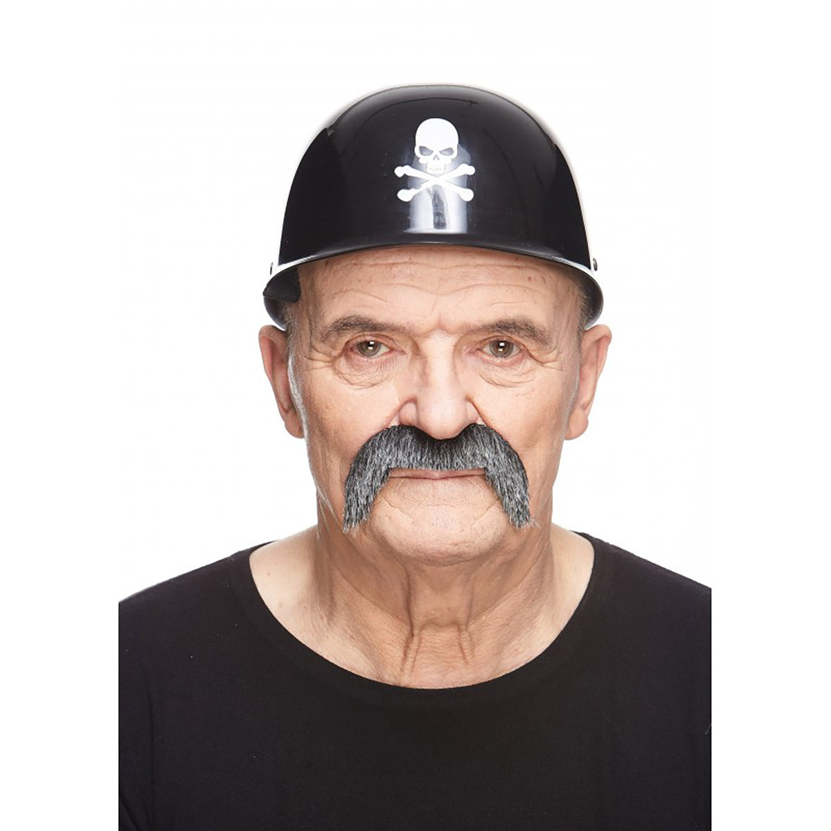 Mustasch, cowboy svart/vit