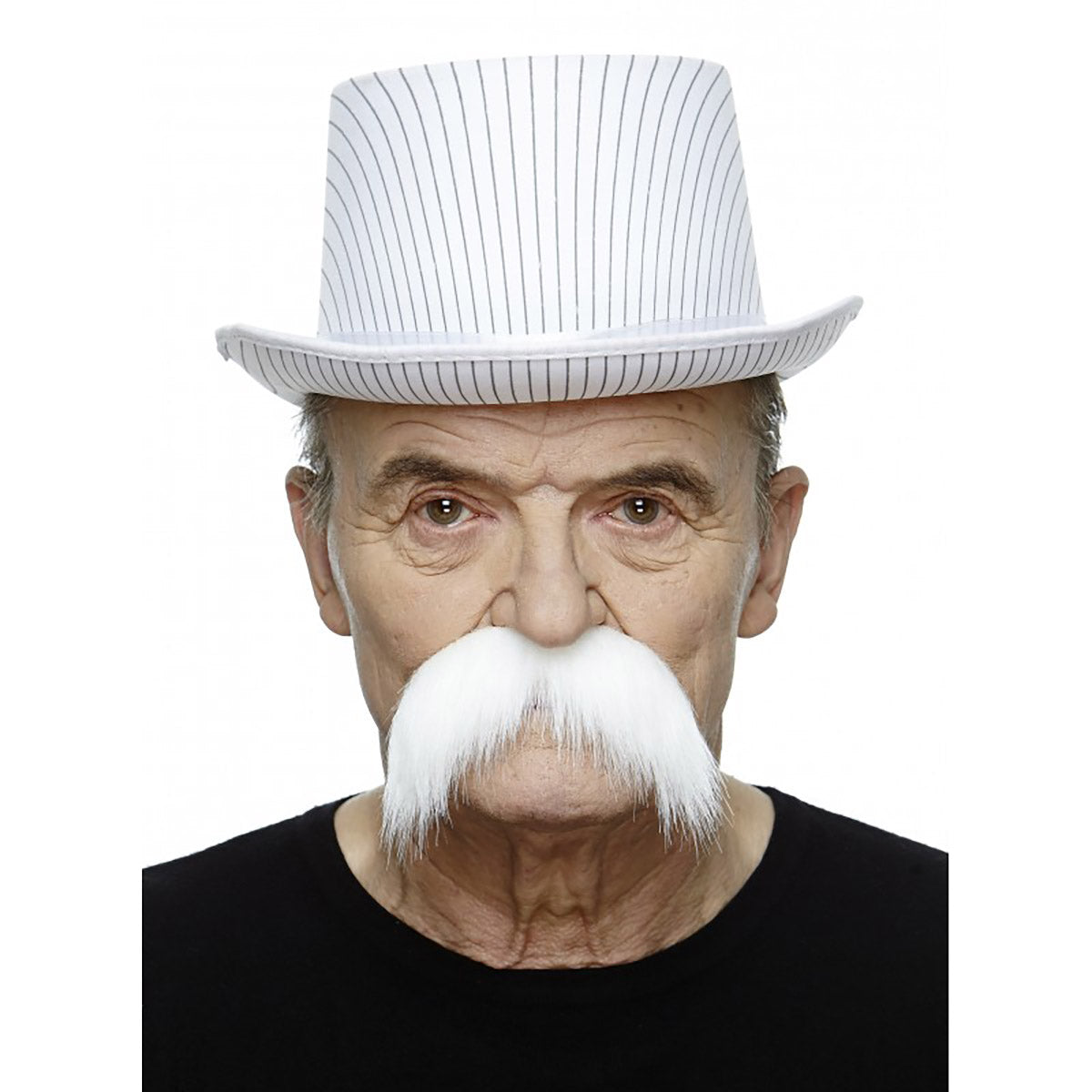 Mustasch, rebel vit