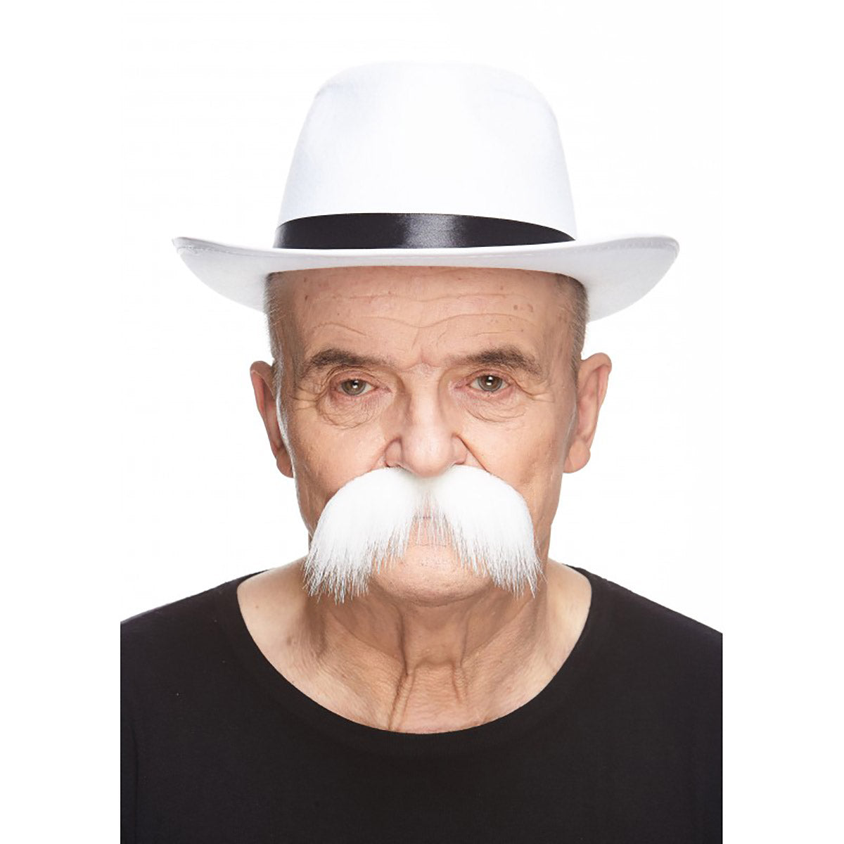 Mustasch, rebel vit