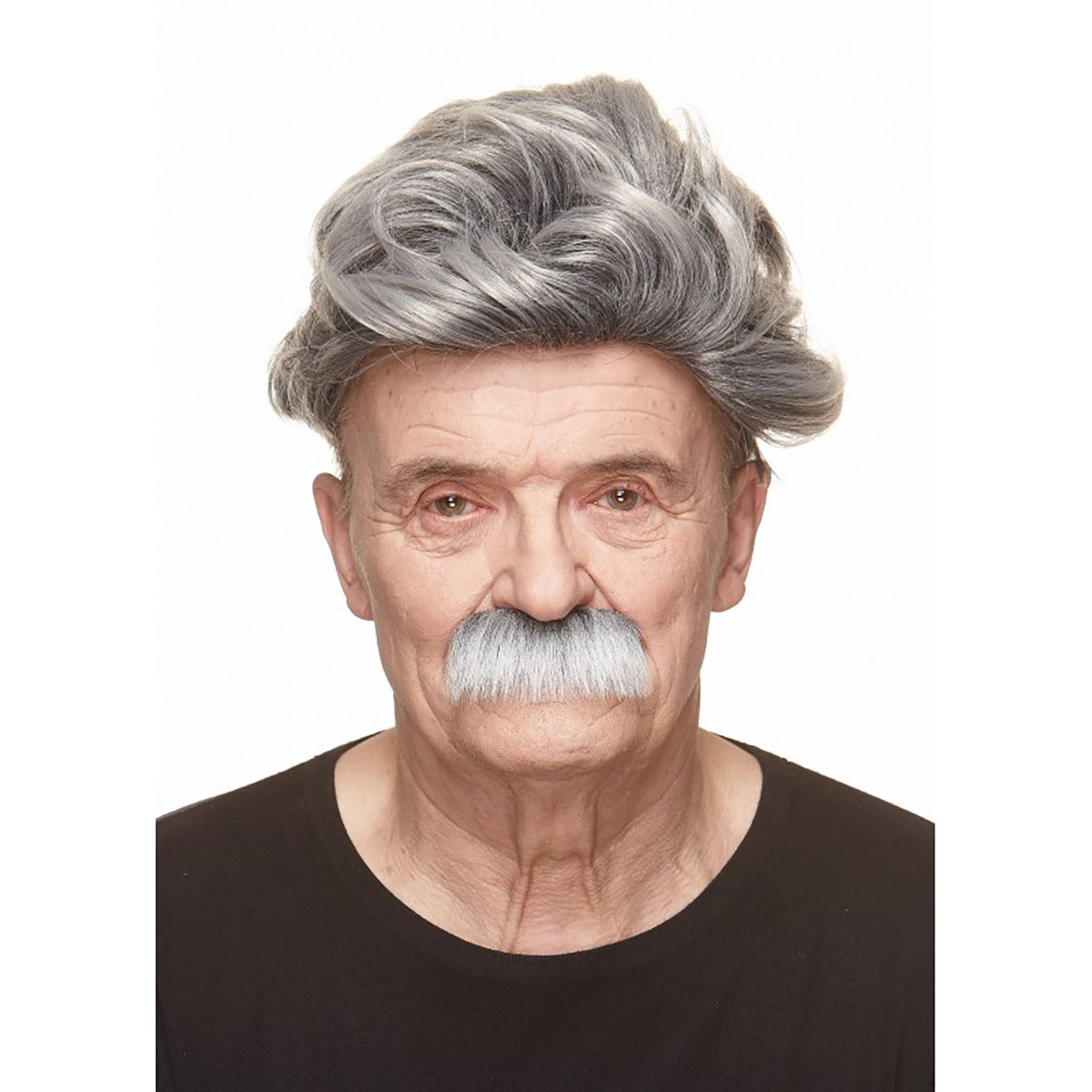 Mustasch, professor grå/vit