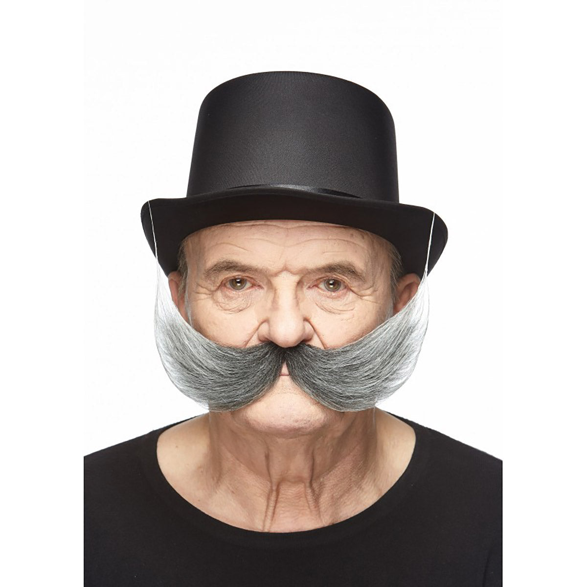 Mustasch, inventor svart/vit