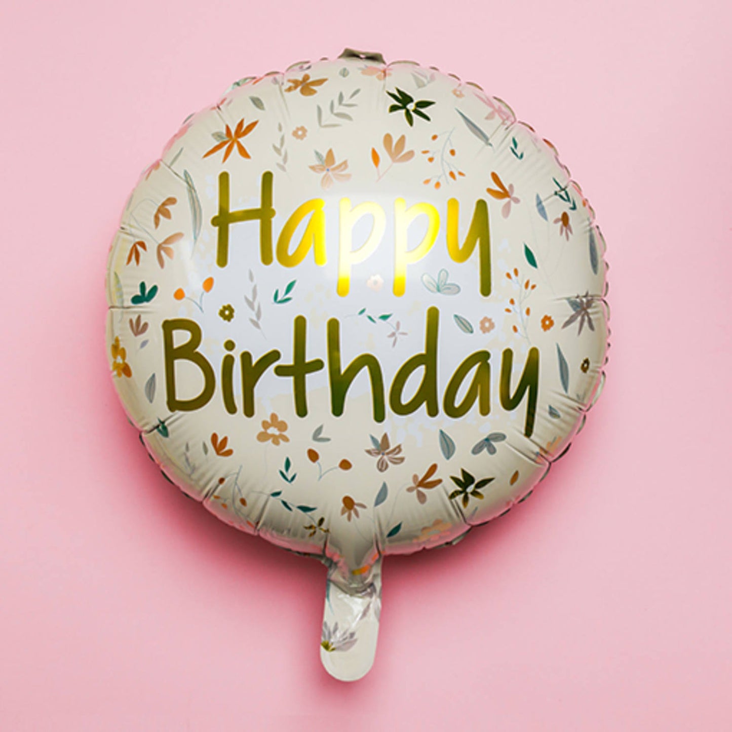 Folieballong, birthday cute flowers pink 45 cm