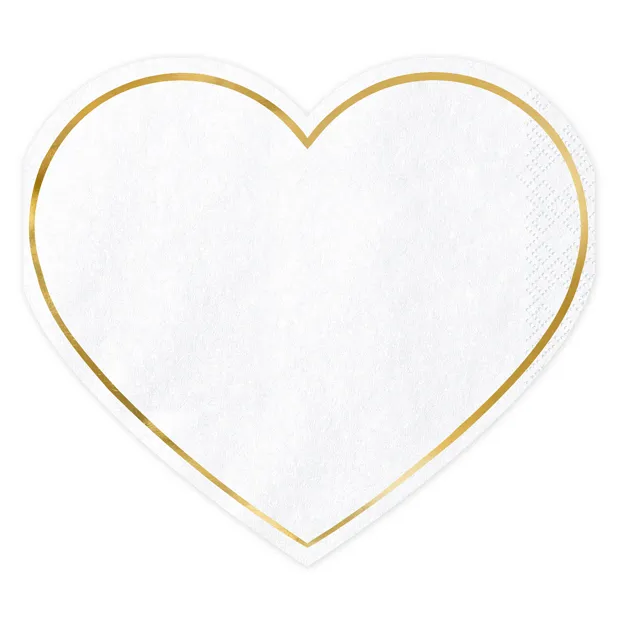Servetter, hjärtan vita 20 st