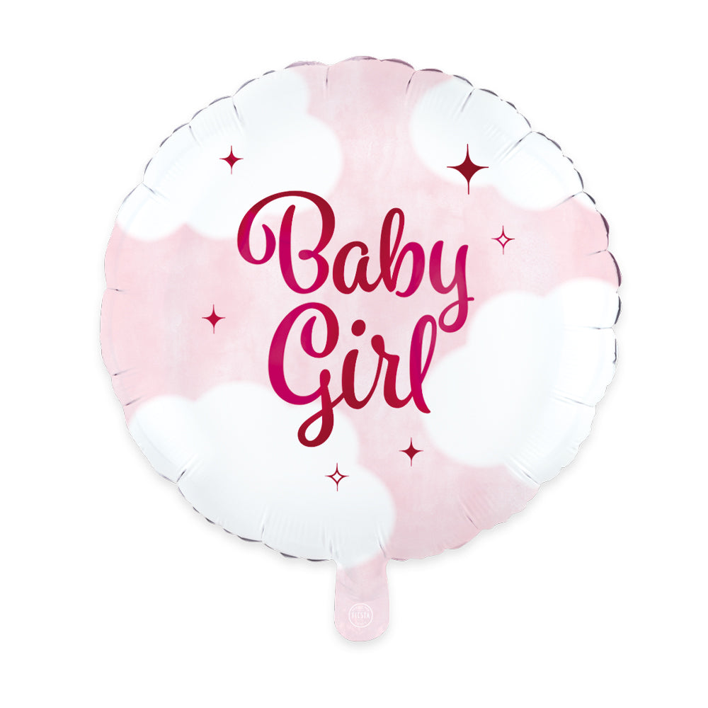Folieballong, baby girl rosa 46 cm