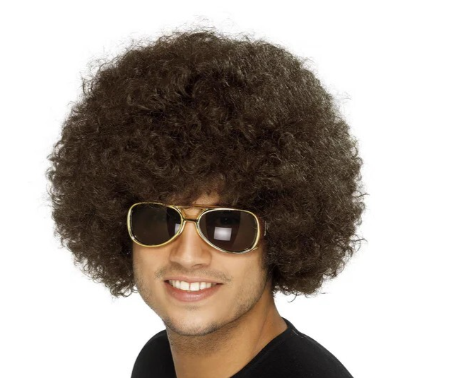 Peruk, 70-tal funky disco brun