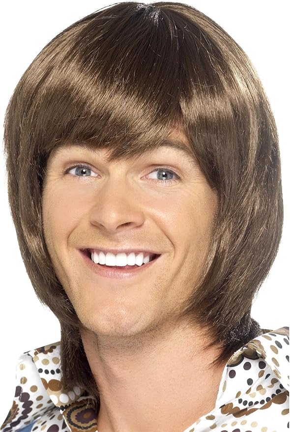 Peruk, 70-tal heartthrob brun