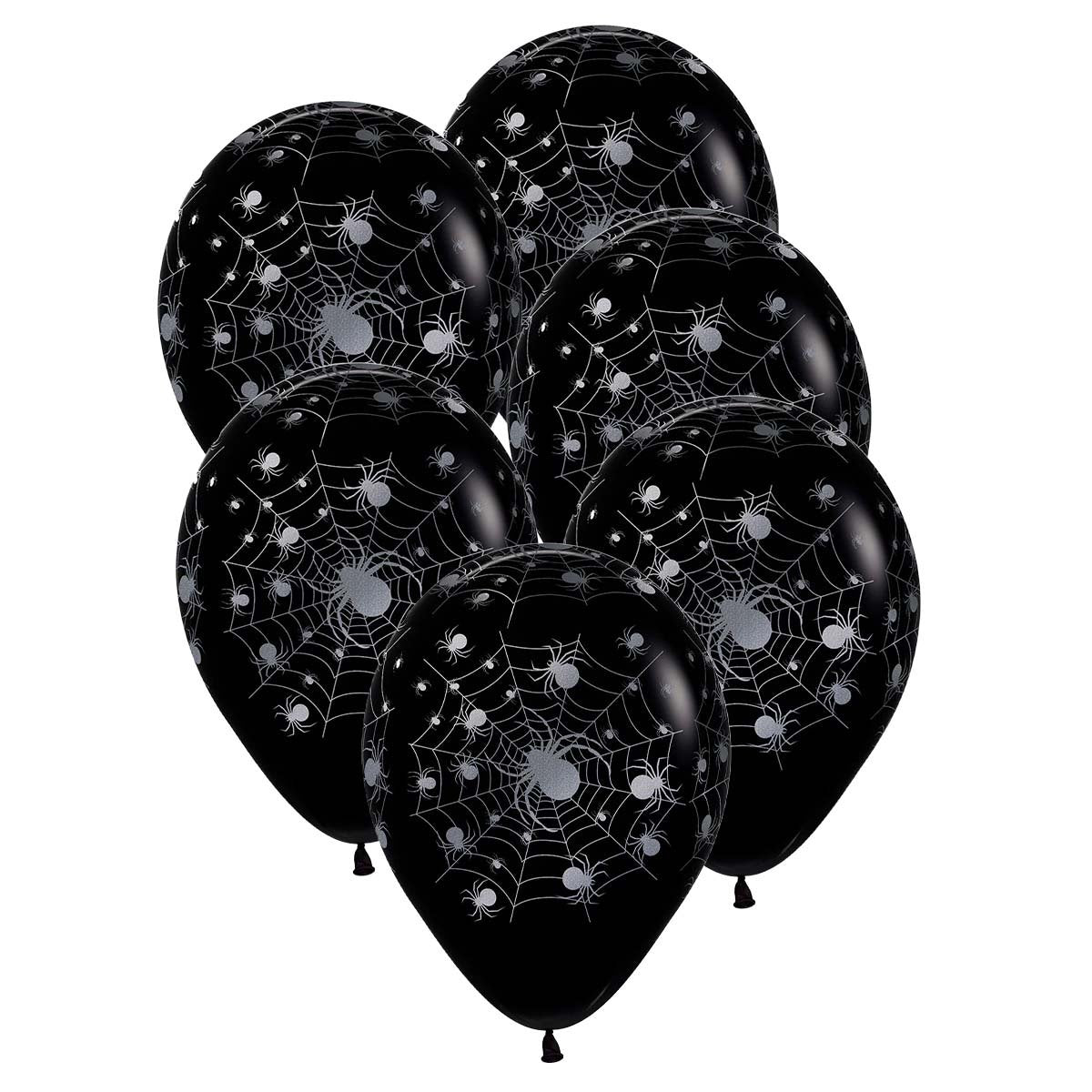 Ballonger, spindlar svarta 6 st