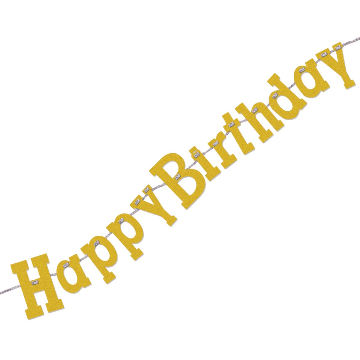 Girlang, happy birthday guld 320 cm