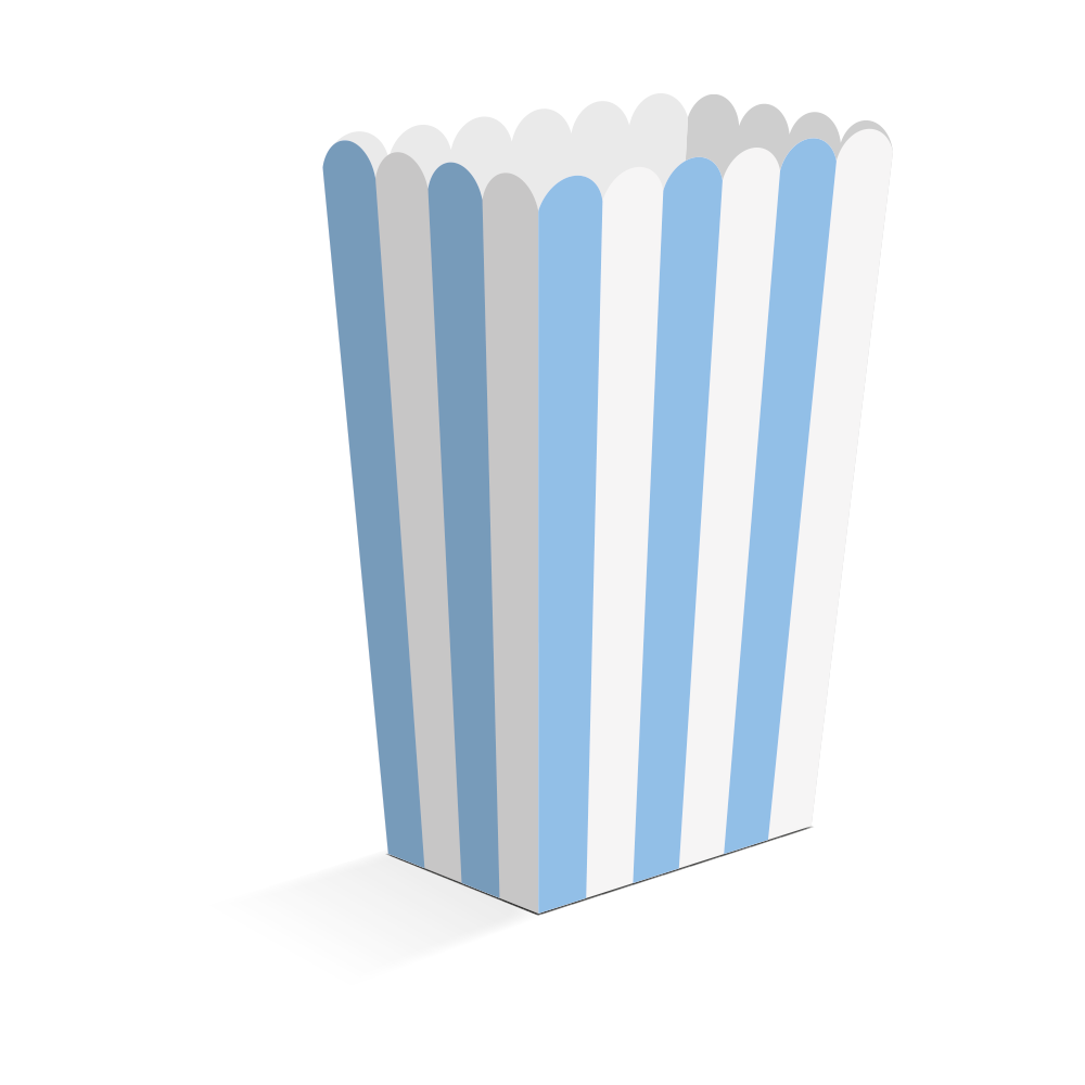 Popcornbägare, blå 8 st