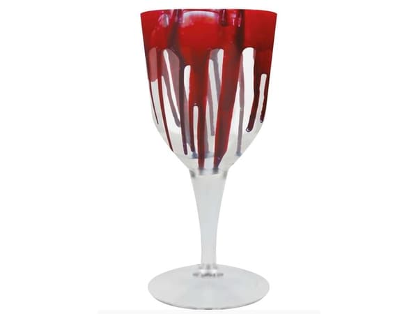 Vinglas i plast, blod 19 cm