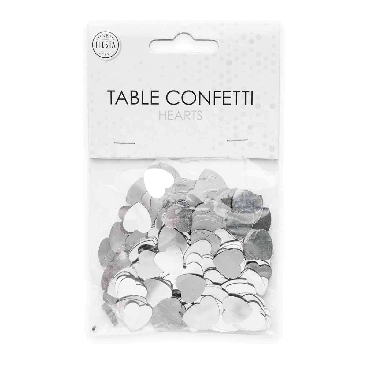Bordskonfetti, hjärtan silver 14 g
