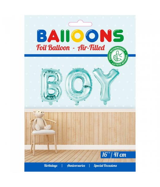Folieballong, girlang BOY blå