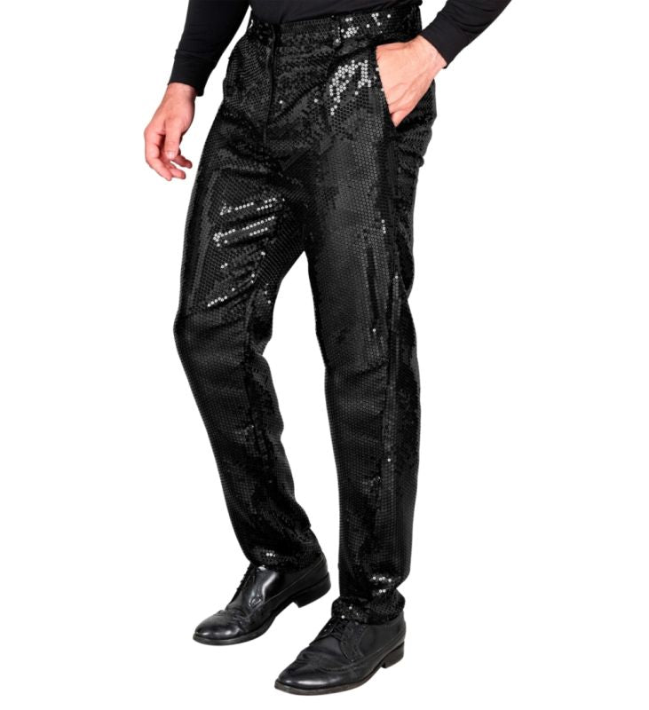 Discobyxor, paljett svart XXL